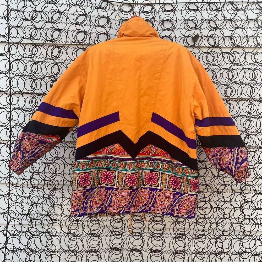Vintage 90s Fera tribal floral 1/4 zip pullover p… - image 2