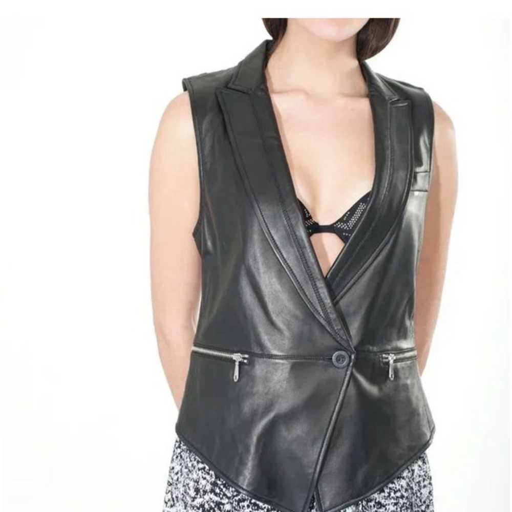 100% genuine lamb skin leather vest - image 9