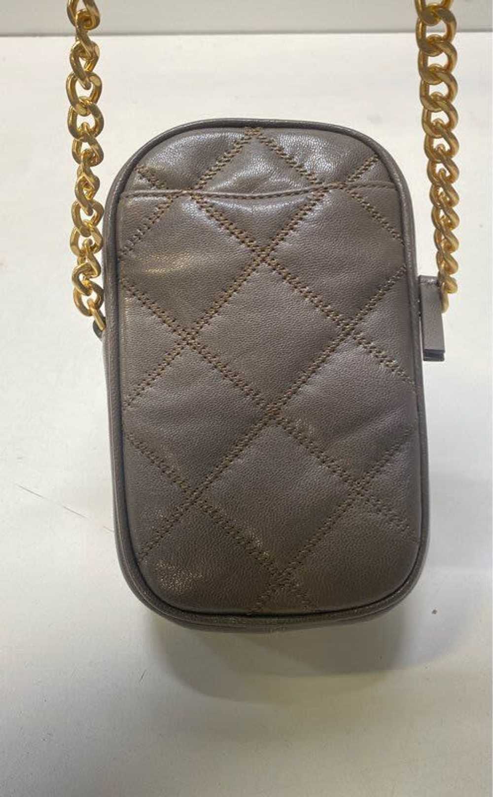 Tory Burch Leather Quilted Phone Crossbody Taupe - image 2