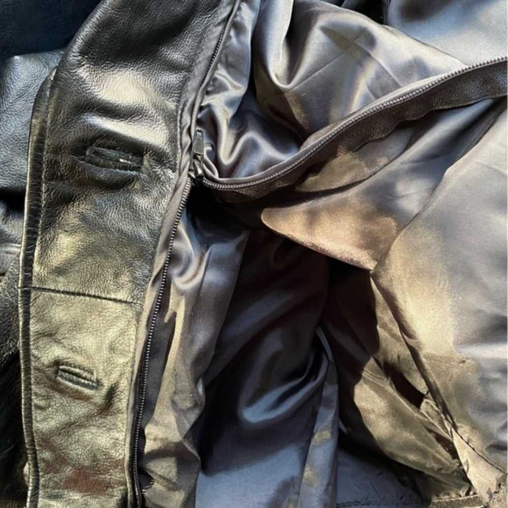 Vintage 90s Wilsons Belted Black Leather Jacket T… - image 11