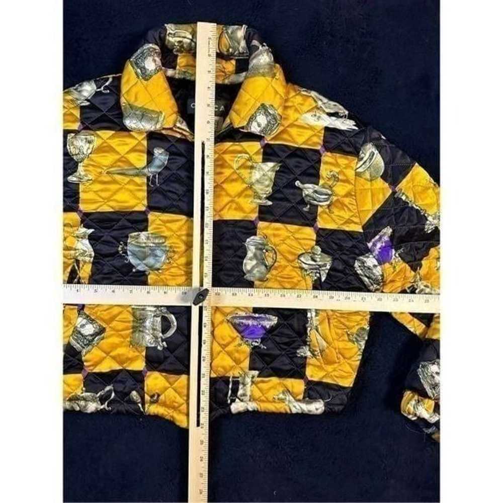 Crisca Silk Puffer Jacket Full Zip All Over Print… - image 5
