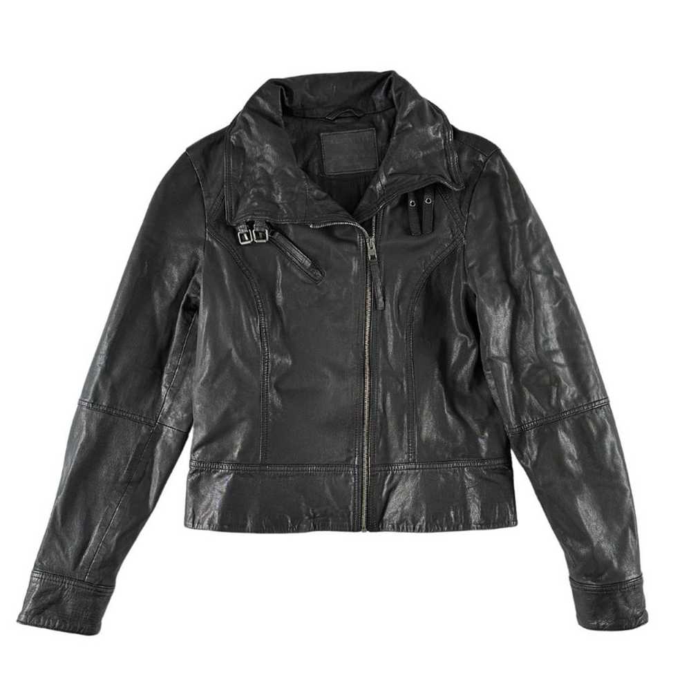 All Saints Black Leather Moto Jacket - image 2