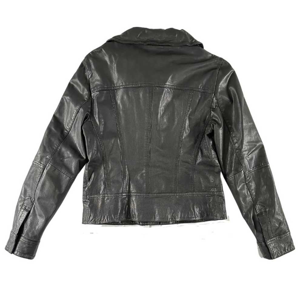 All Saints Black Leather Moto Jacket - image 3