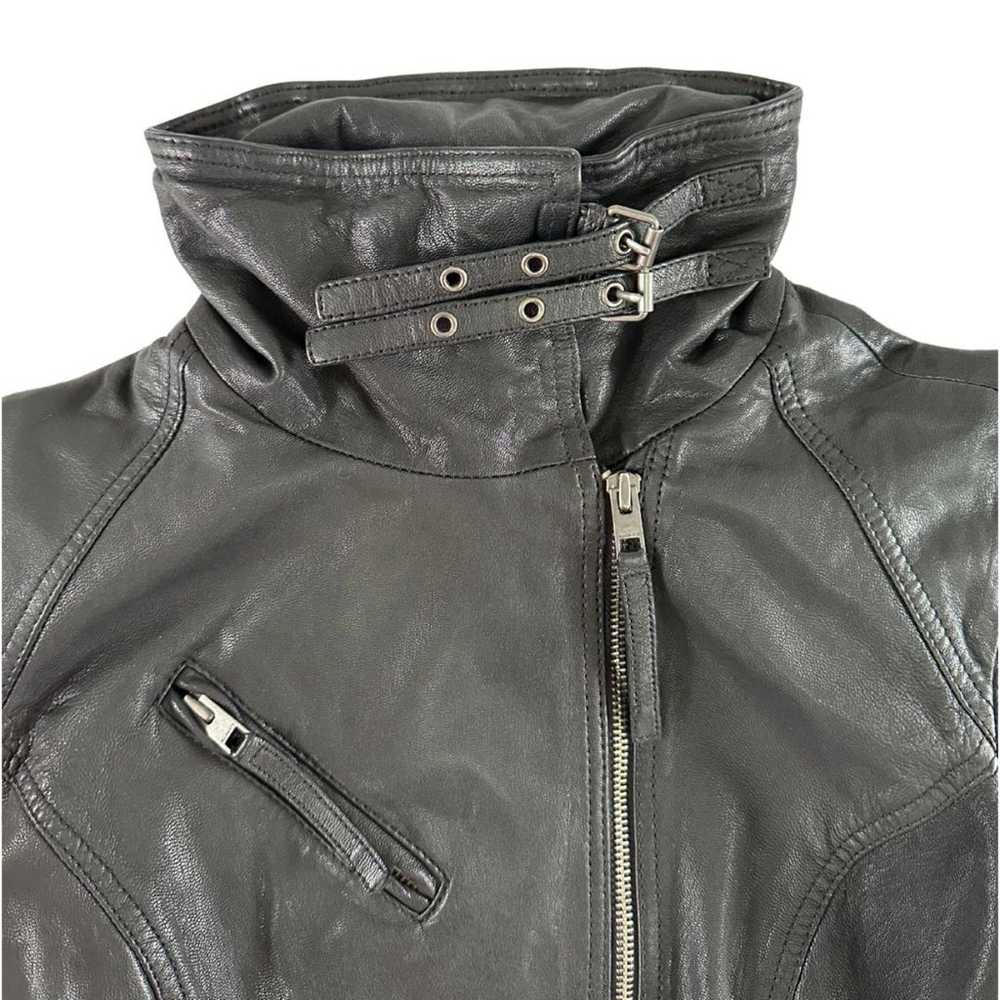 All Saints Black Leather Moto Jacket - image 4