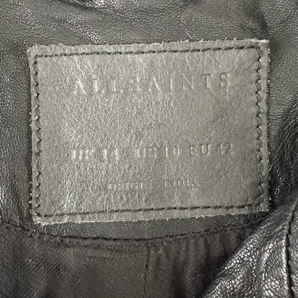 All Saints Black Leather Moto Jacket - image 5