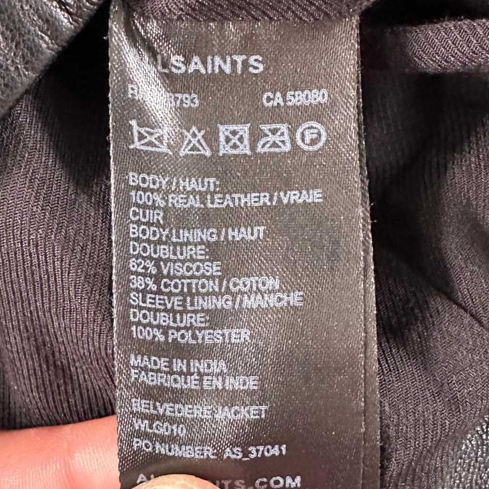 All Saints Black Leather Moto Jacket - image 6