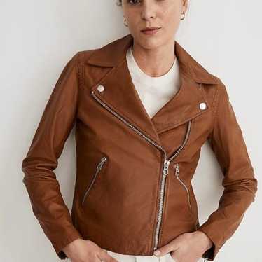 Madewell The Washed Leather Motorcycle Jacket SMAL