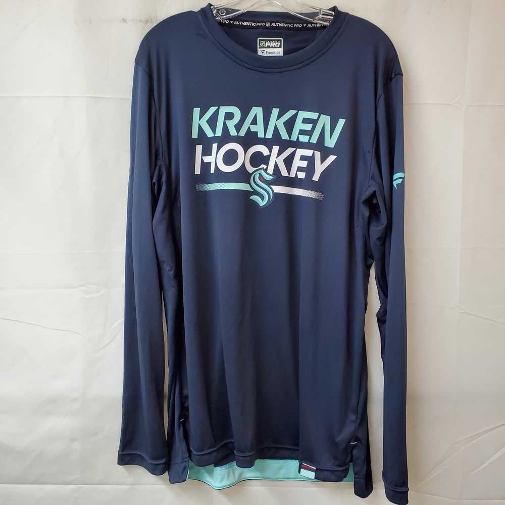 NHL Authentic Pro Fanatics Kraken Hockey Blue Lon… - image 1