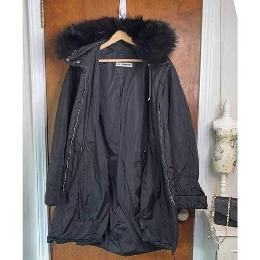 EUC Jil Sander Black Fur Lined Hood Puffer Jacket… - image 11