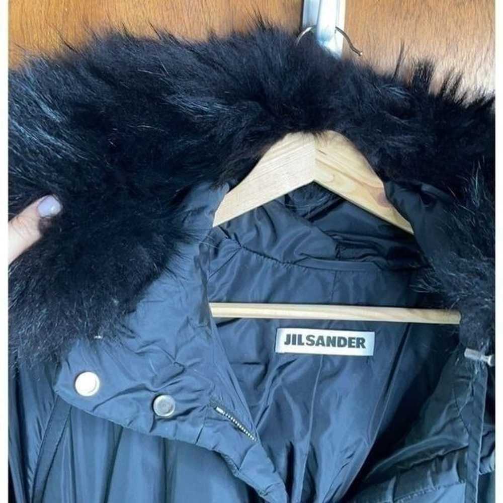 EUC Jil Sander Black Fur Lined Hood Puffer Jacket… - image 3