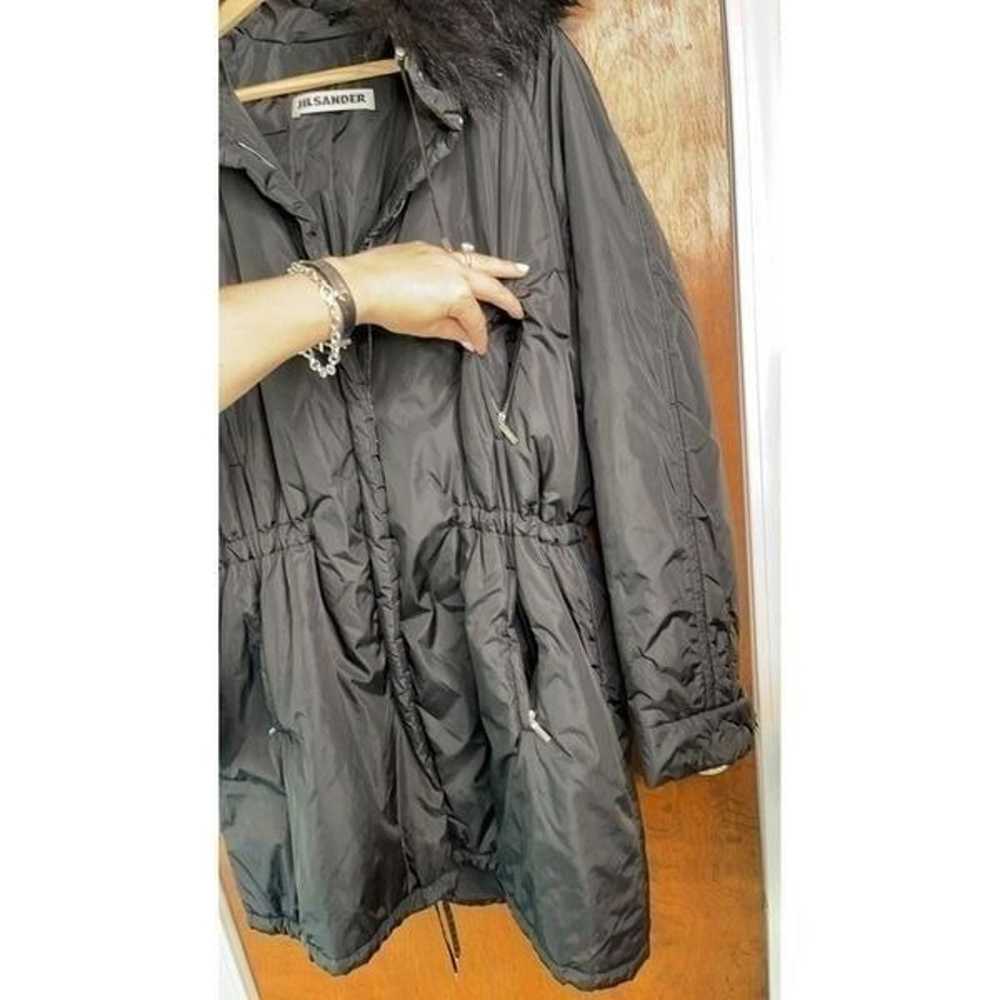 EUC Jil Sander Black Fur Lined Hood Puffer Jacket… - image 4