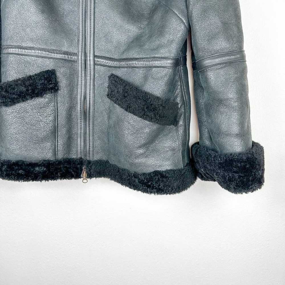 Banana Republic Black Italian Leather Jacket with… - image 4