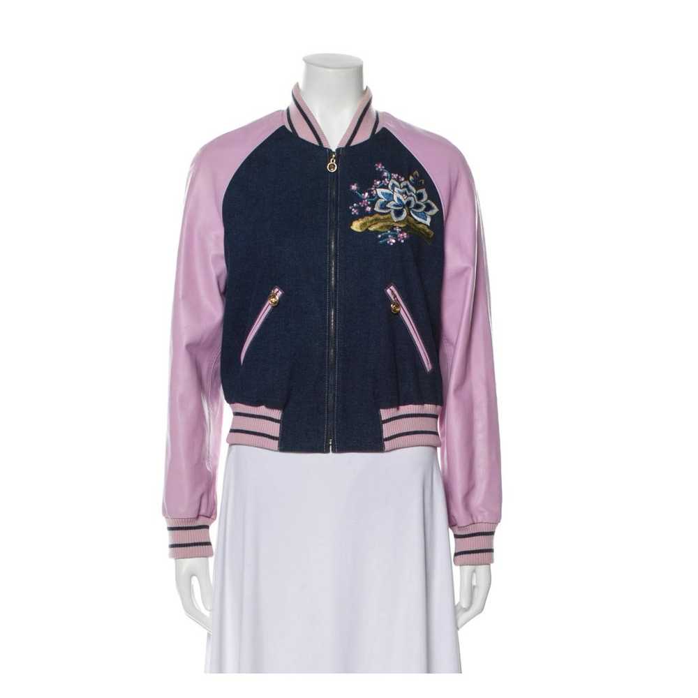ESCADA Embroidered Pink Lamb Leather Silk Wool Ca… - image 1
