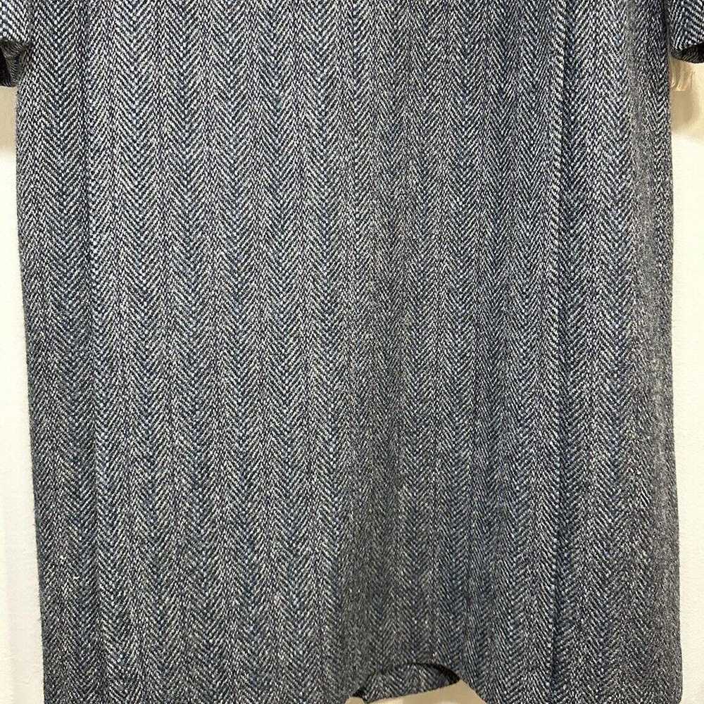 VTG 70s Herringbone Tweed Wool Pea Coat Women Mad… - image 10