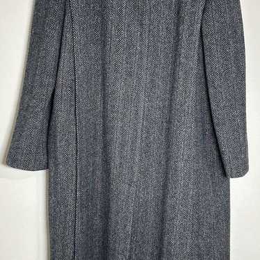 VTG 70s Herringbone Tweed Wool Pea Coat Women Mad… - image 1