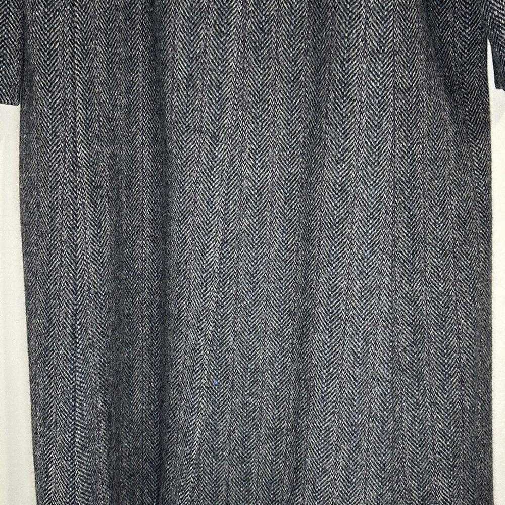 VTG 70s Herringbone Tweed Wool Pea Coat Women Mad… - image 8