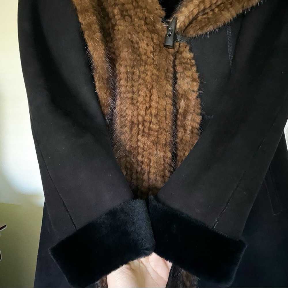 HiSo HideSociety Coat Shawl Mink Fur Sheepskin Sh… - image 3