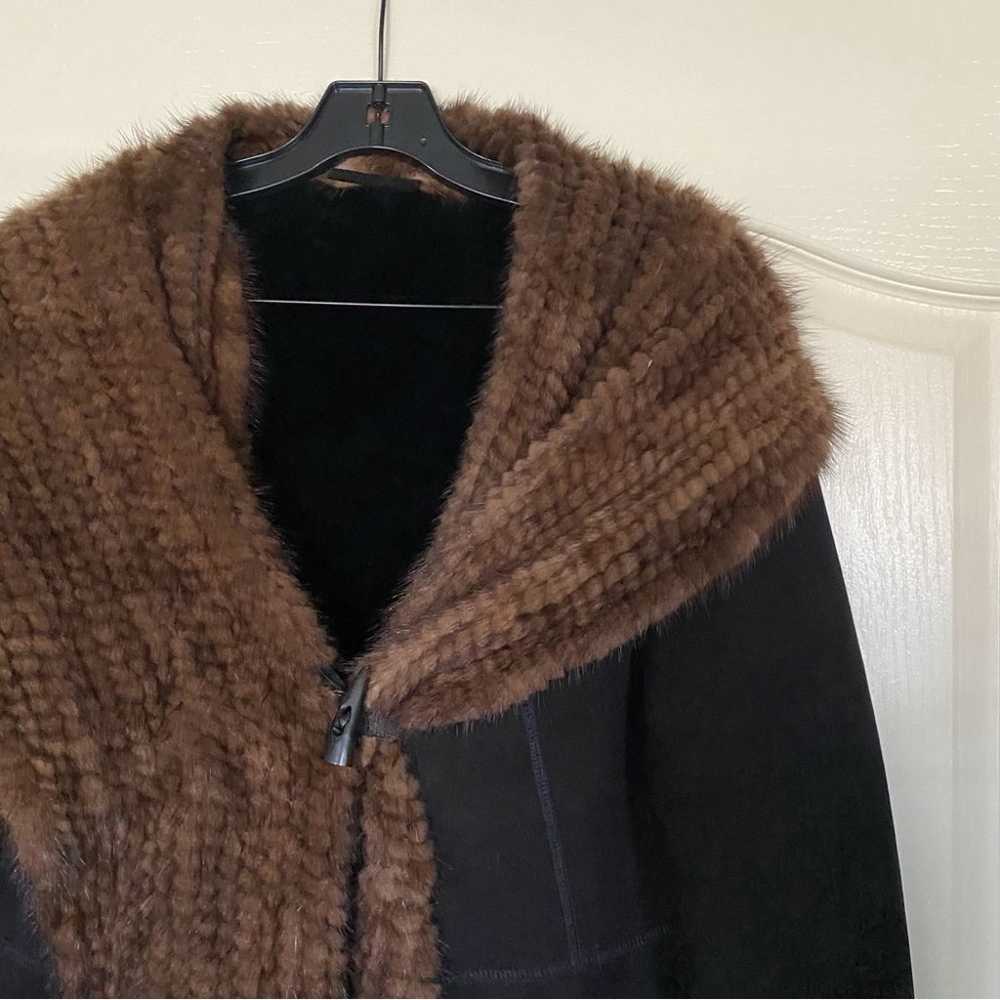 HiSo HideSociety Coat Shawl Mink Fur Sheepskin Sh… - image 6