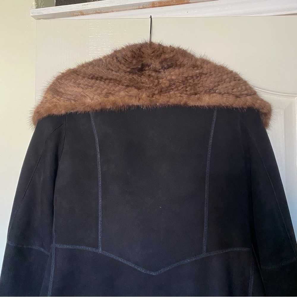 HiSo HideSociety Coat Shawl Mink Fur Sheepskin Sh… - image 9