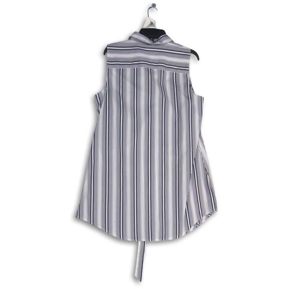 NWT Chico's Womens White Navy Blue Striped Sleeve… - image 2