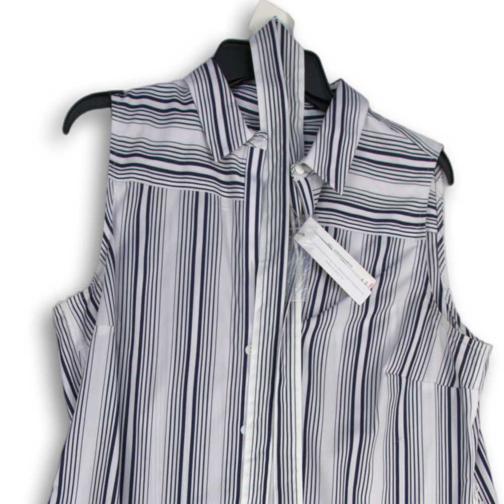 NWT Chico's Womens White Navy Blue Striped Sleeve… - image 3
