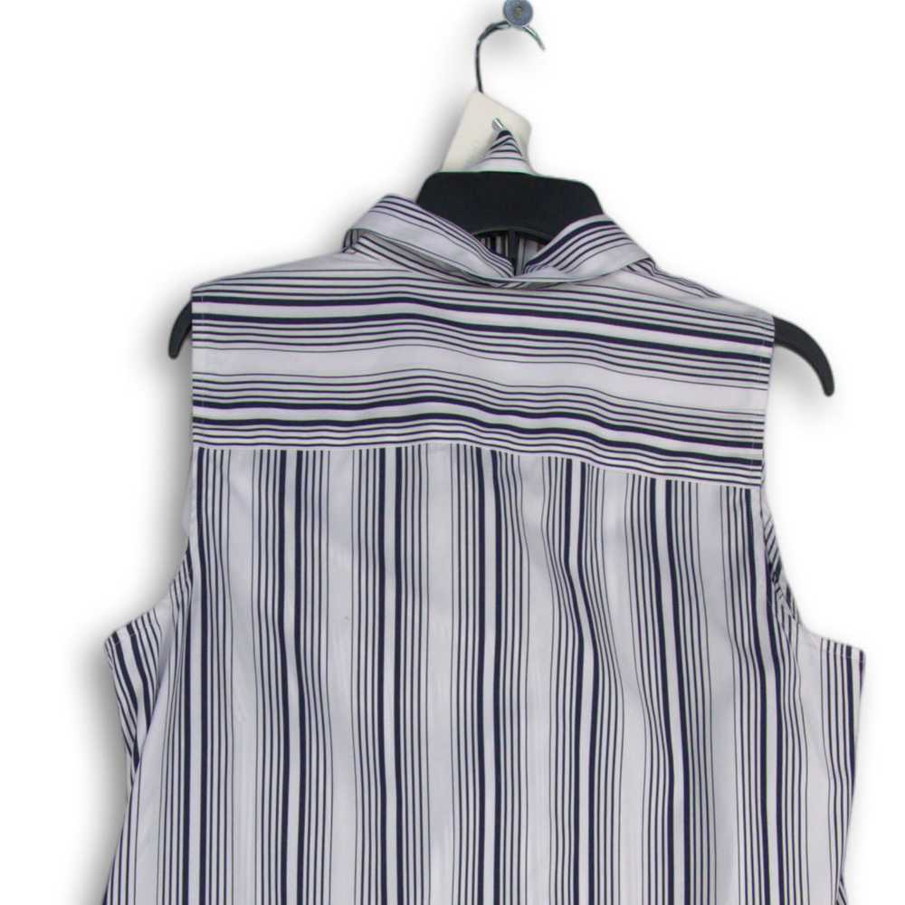 NWT Chico's Womens White Navy Blue Striped Sleeve… - image 4
