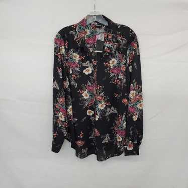Torrid Madison Black Floral Patterned Shirt WM Si… - image 1