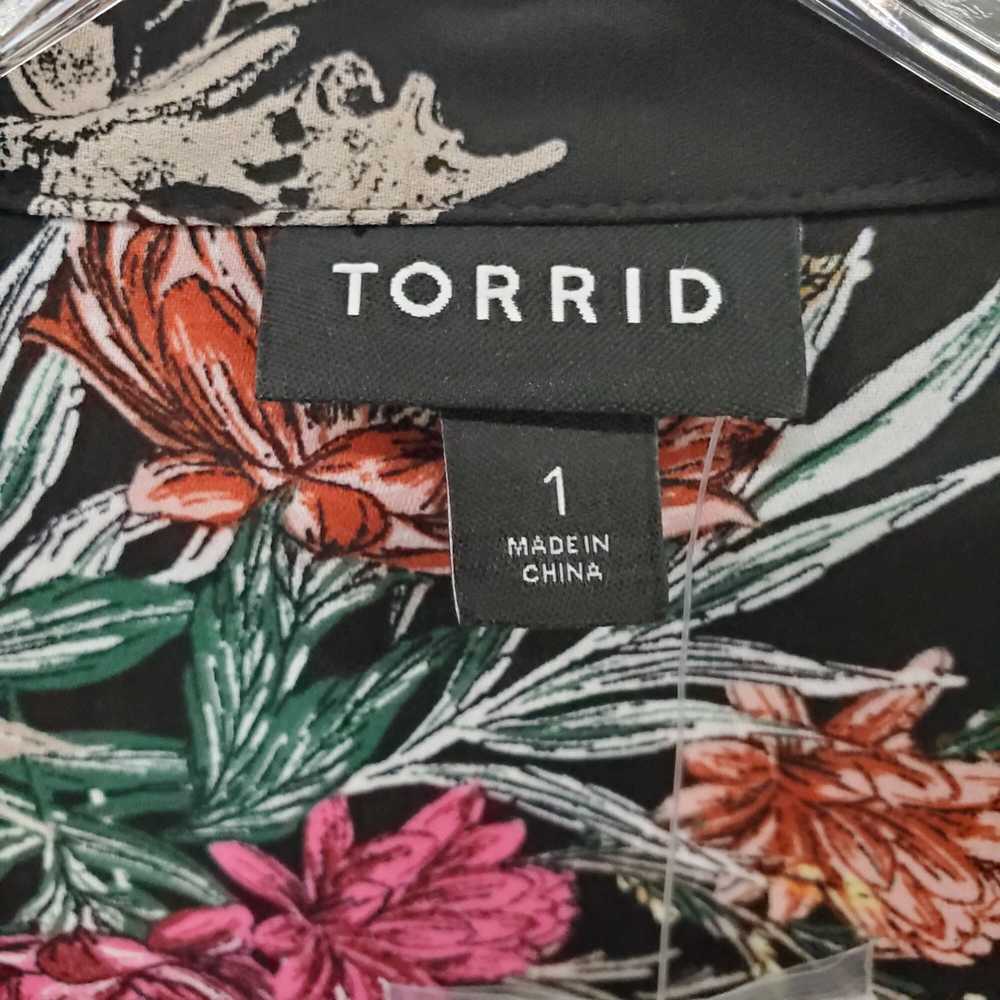 Torrid Madison Black Floral Patterned Shirt WM Si… - image 3