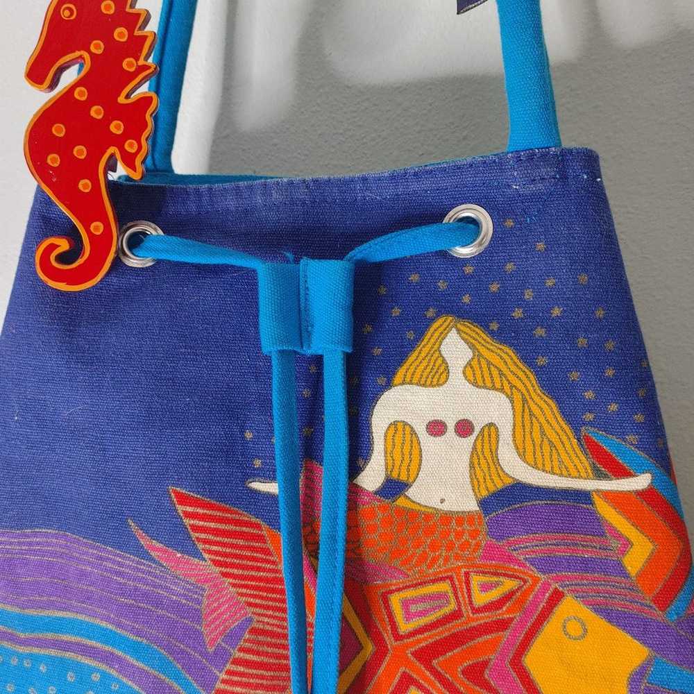 Vintage 2001 Laurel Burch mermaid cinch bag - image 2