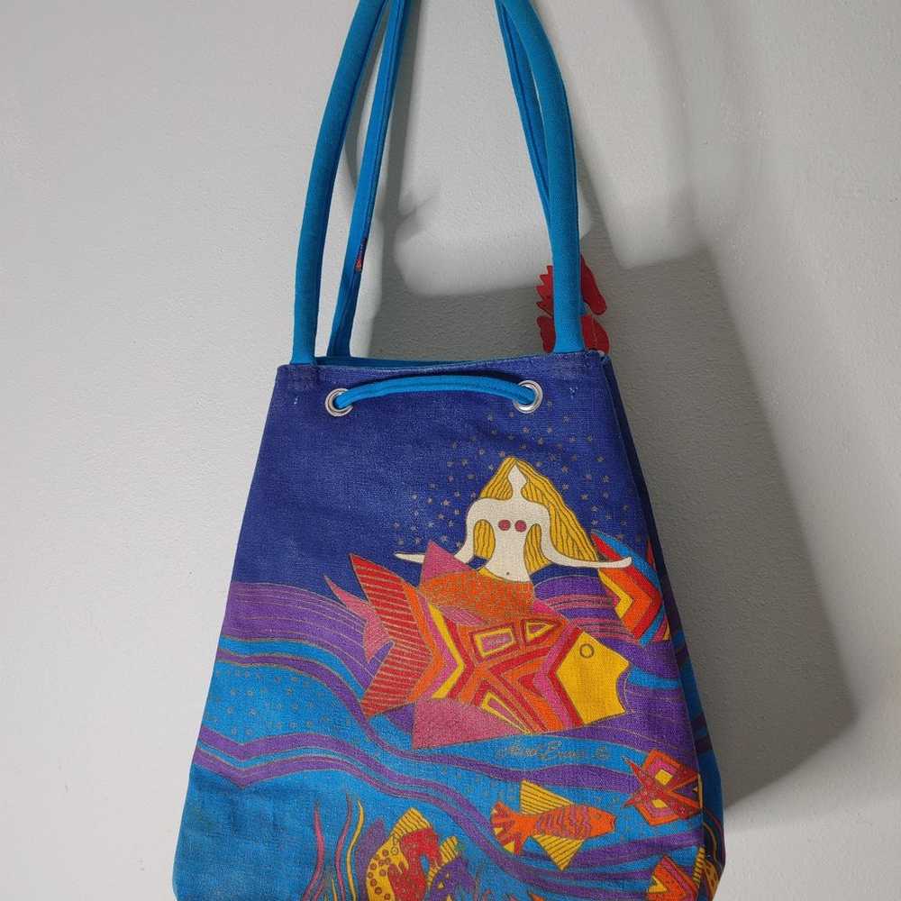 Vintage 2001 Laurel Burch mermaid cinch bag - image 4