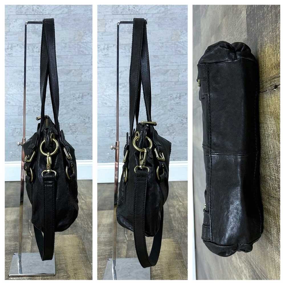 Fossil black leather Long Live Vintage satchel - image 4