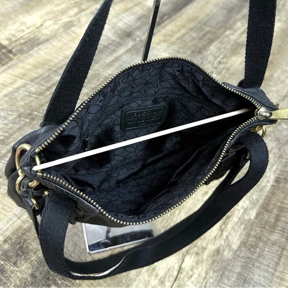 Fossil black leather Long Live Vintage satchel - image 5
