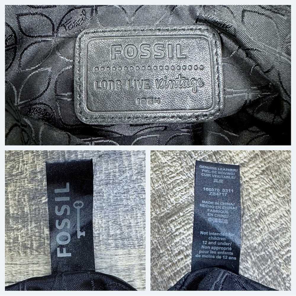 Fossil black leather Long Live Vintage satchel - image 6