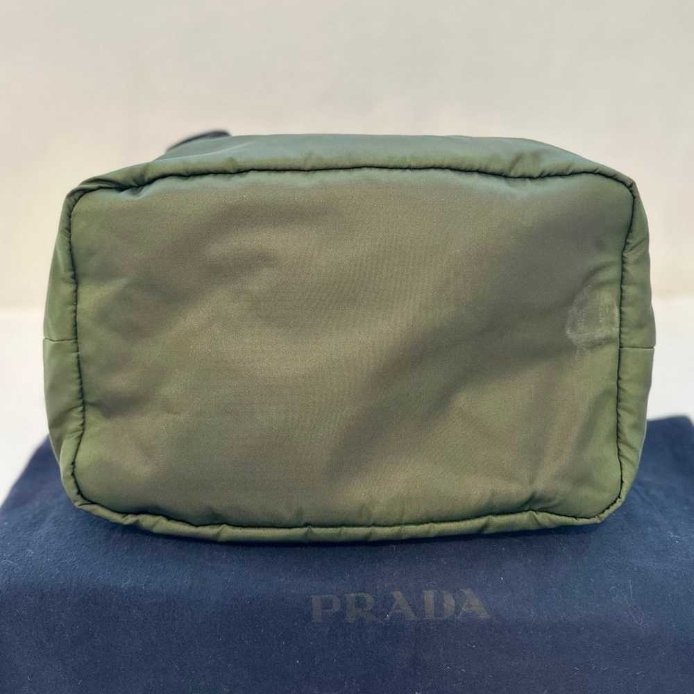 Auth PRADA Reversible Large Black/Green Nylon Top… - image 9