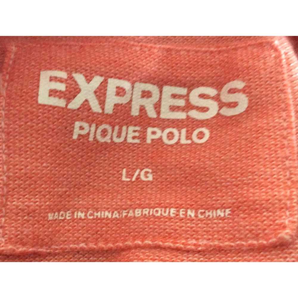 Express EXPRESS Mens Pique Polo Shirt Size L Oran… - image 3