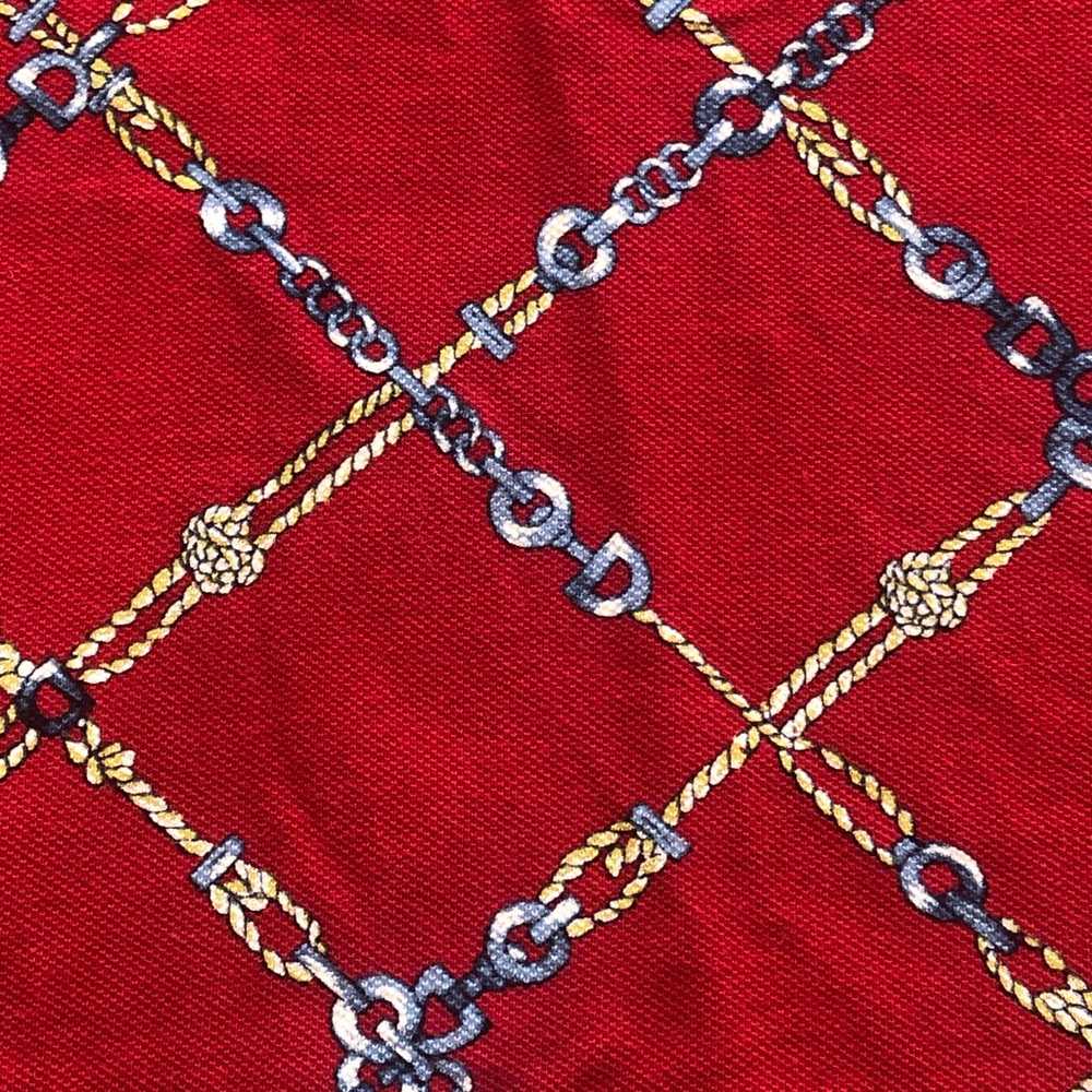 Vintage 2005 Tommy Hilfiger Red Chain Link V-neck… - image 3