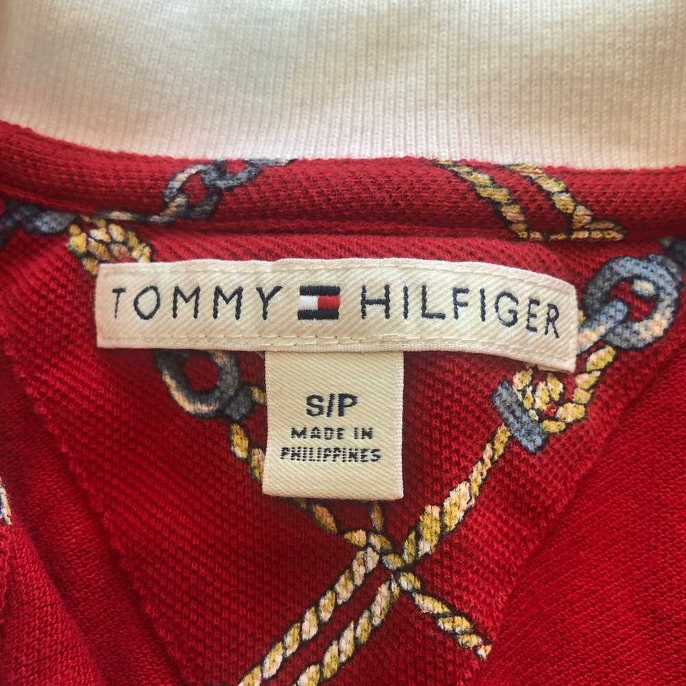 Vintage 2005 Tommy Hilfiger Red Chain Link V-neck… - image 4