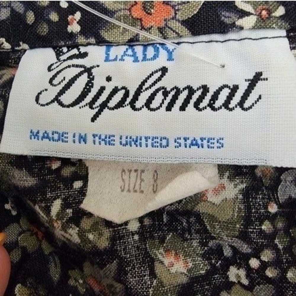 Lady Diplomat Vintage Floral Button Down Long Sle… - image 5