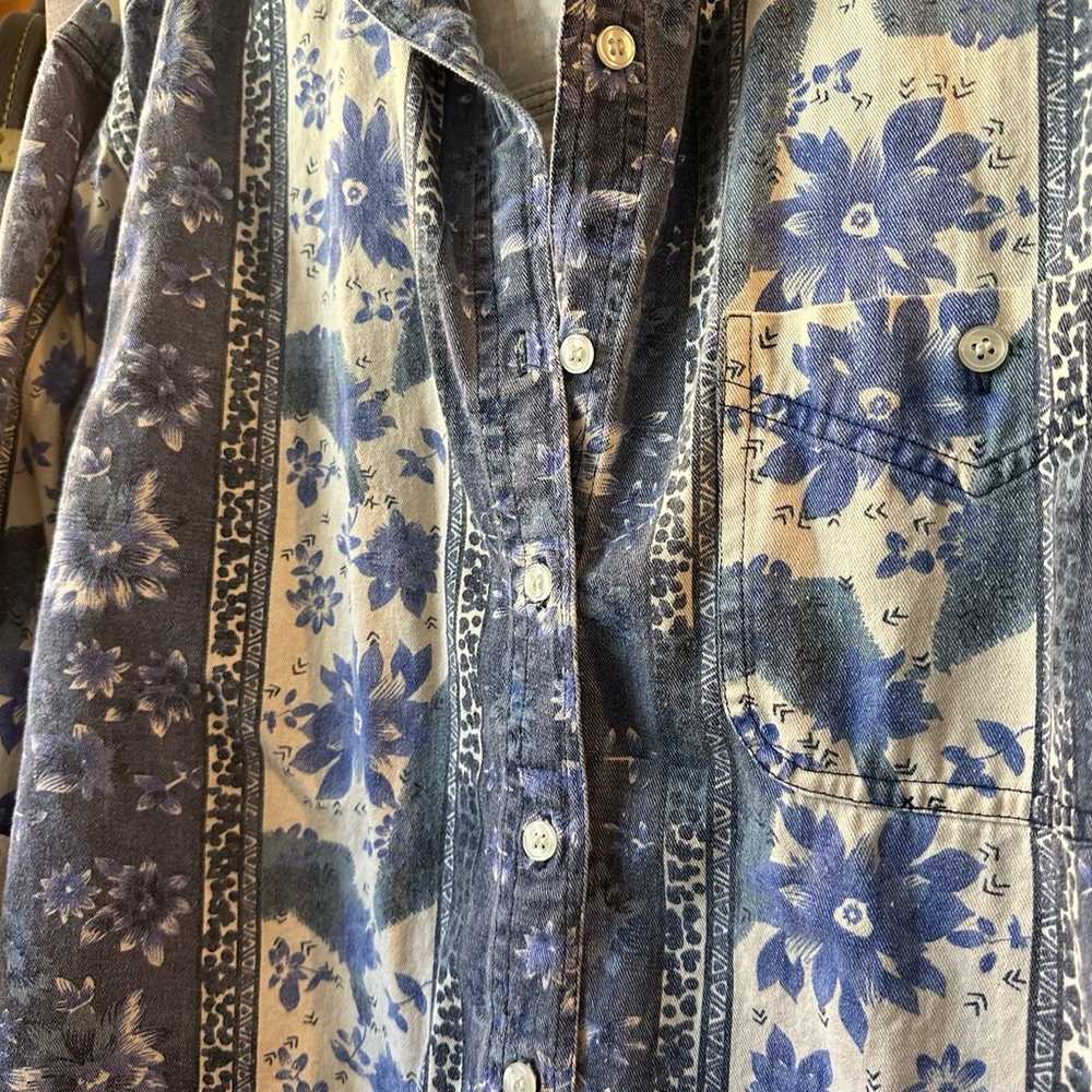 Vintage Printed Cotton Button Up - image 1