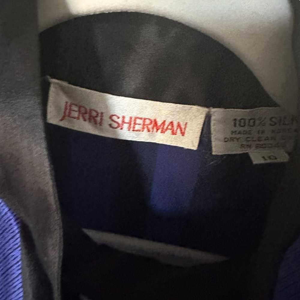 Vintage Jerri Sherman Striped Mandarin Collar Sil… - image 2