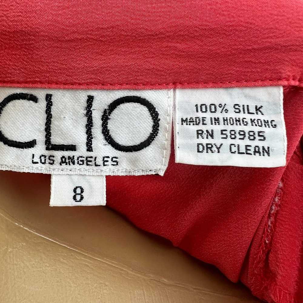 CLIO Los Angeles (8) VINTAGE 80’s 100% SILK Pink … - image 8