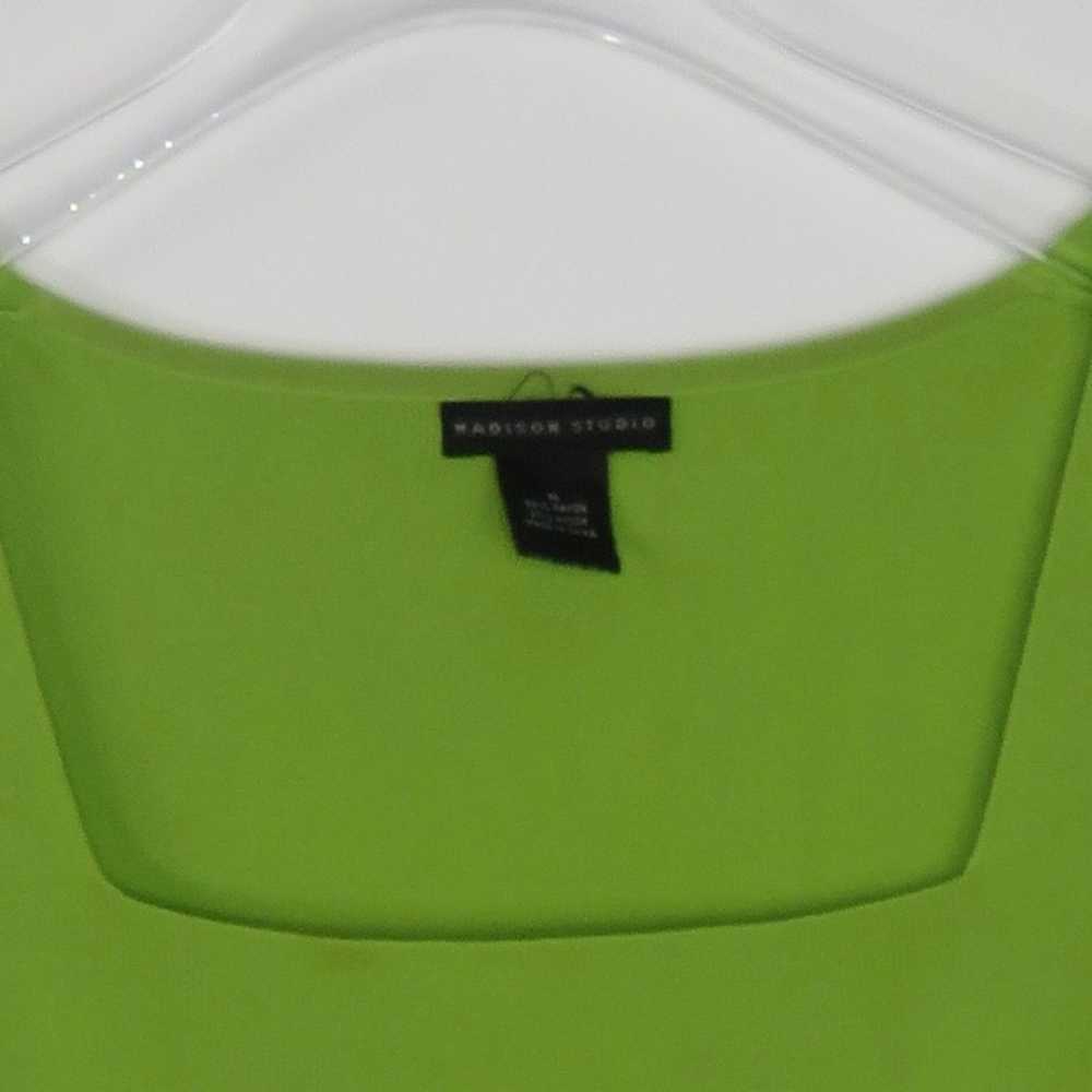 90s Vintage Madison Studio Lime Green Square Neck… - image 5