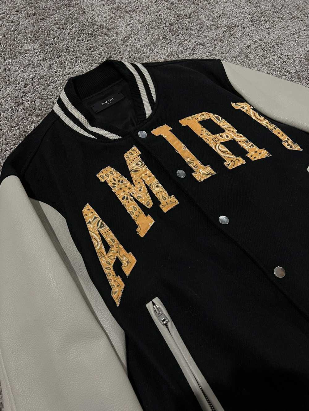 Amiri AMIRI Logo-Appliquéd Wool-Blend/Leather Var… - image 6