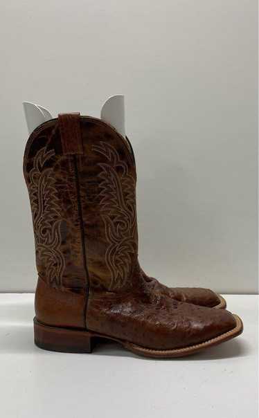 Cavender's Brown Leather Ostrich Embossed Western 