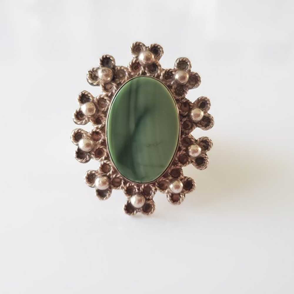 Vintage 1980s Taxco Agate Sterling Silver - image 1