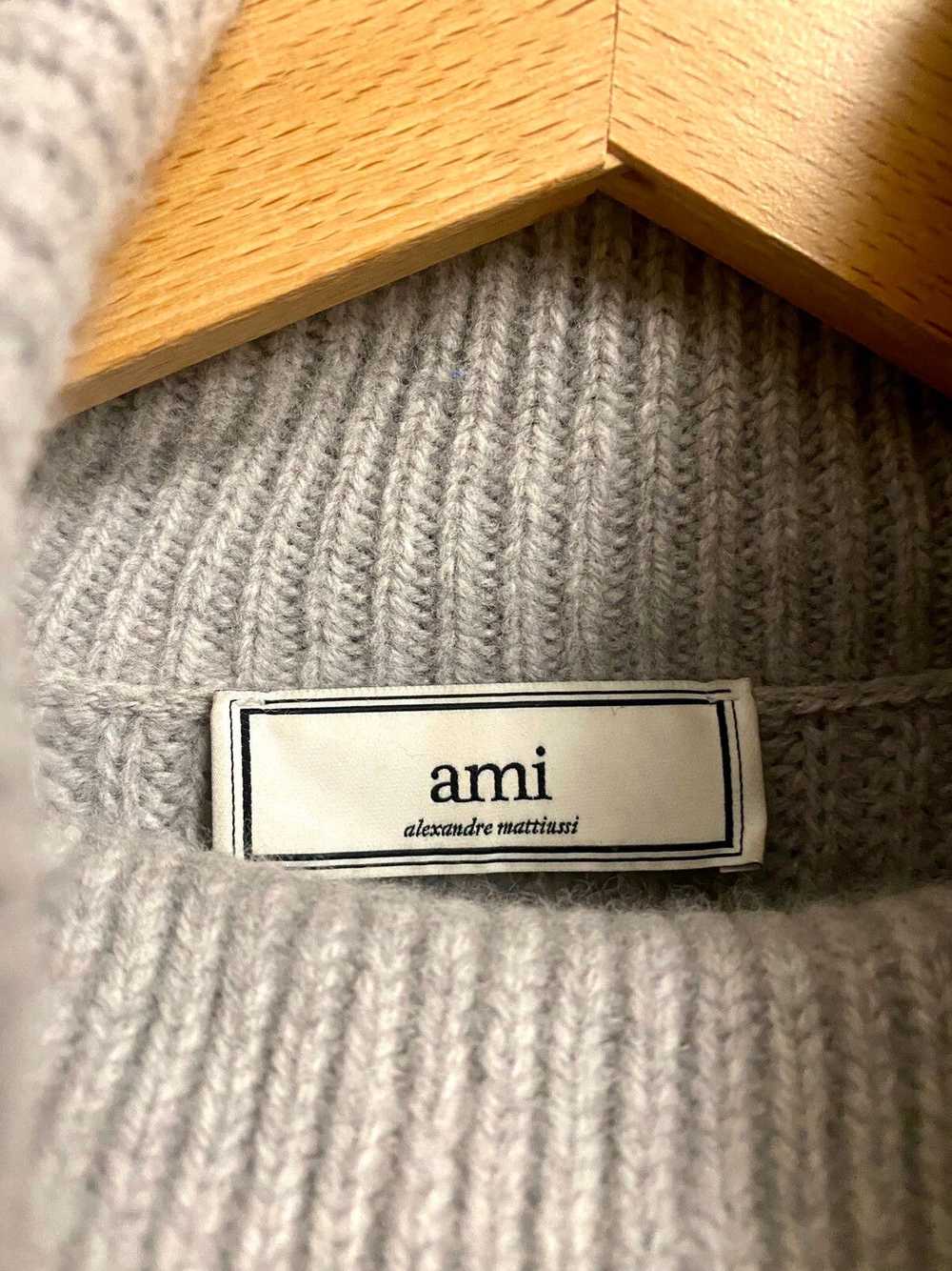 AMI Ami bi textured knit jumper gris wool M - image 2