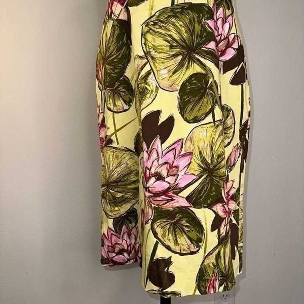 Talbots Vintage Womens 4 Green & Pink Water Lily … - image 3