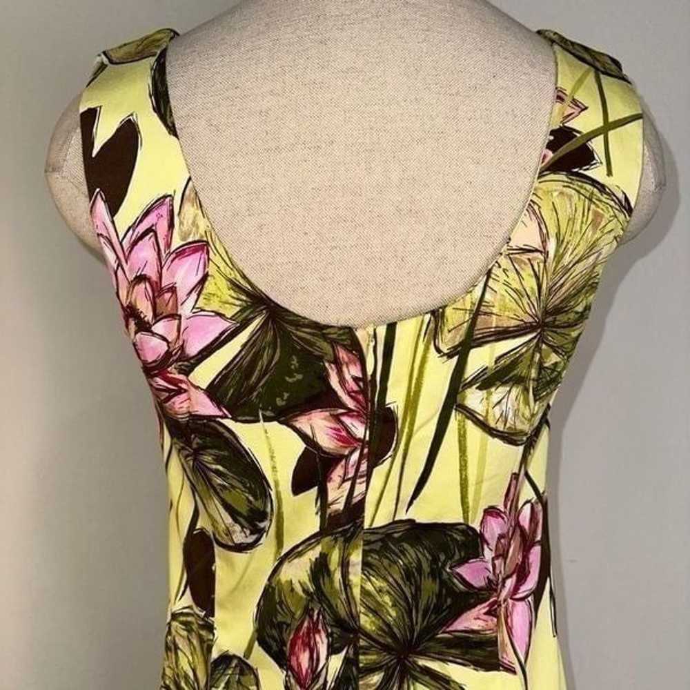 Talbots Vintage Womens 4 Green & Pink Water Lily … - image 4