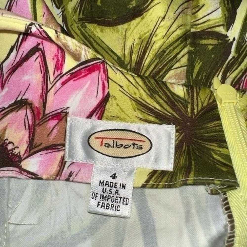 Talbots Vintage Womens 4 Green & Pink Water Lily … - image 5