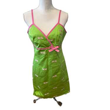 Vintage Lilly Pulitzer Green & Pink Dragonfly Dres